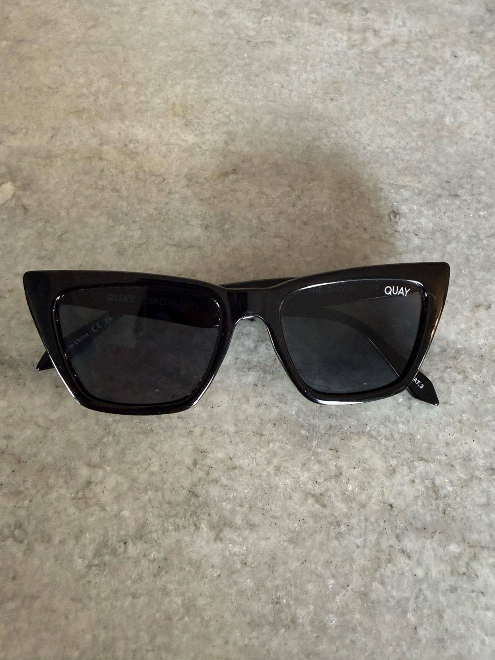 Quay Australia “Call the shots” Polarized Black Cat-Eye Sunglasses